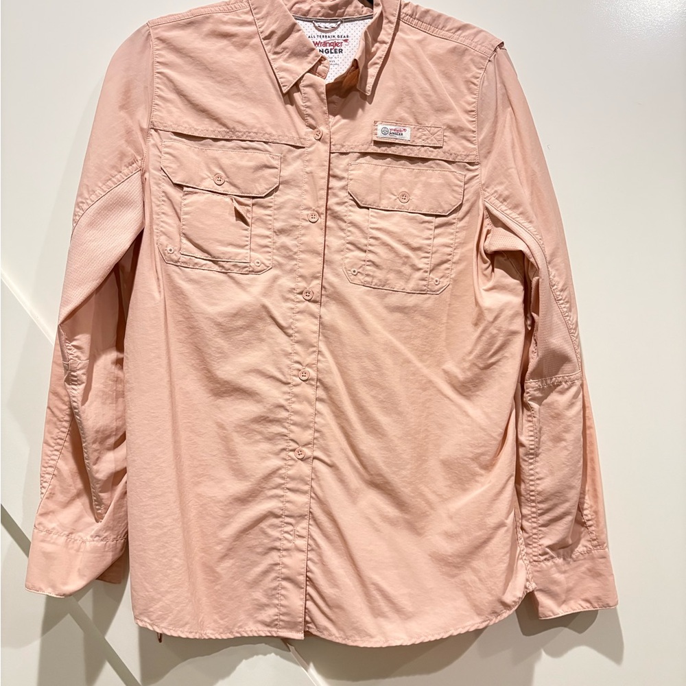 NEW Wrangler Angler Lightweight Pink Outdoor Button Down
